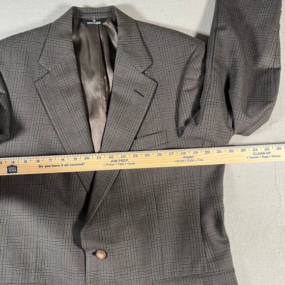 Vintage Chaps Ralph Lauren Mens Sports Coat 44R Tattersall Virgin Wool Academia - Picture 6 of 11